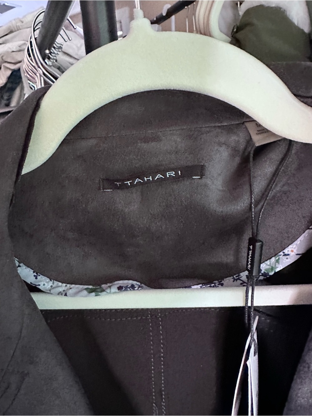Tahari Gray Suede-Style Moto Jacket - Brand New With Tags!!!!! - Picture 3 of 4